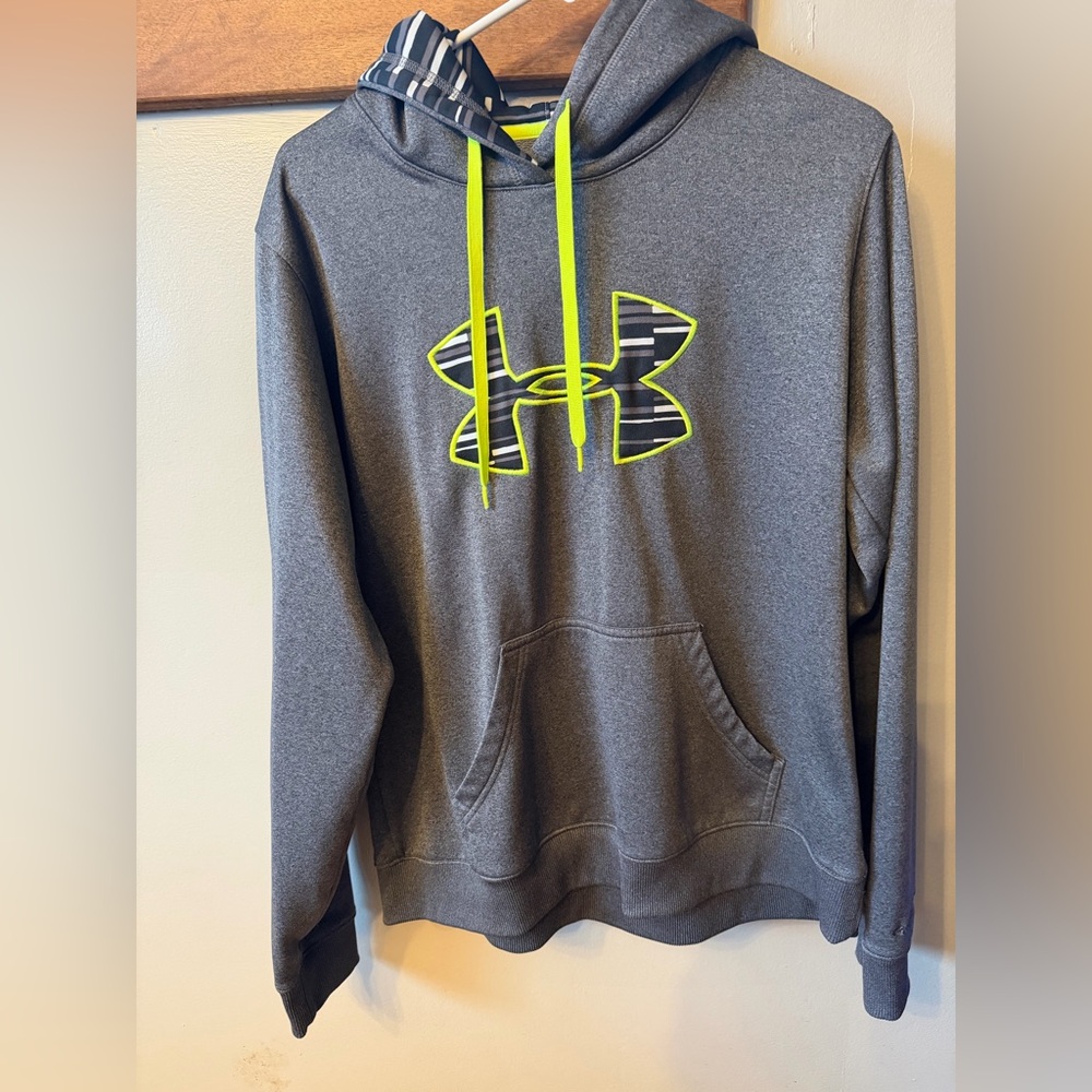 Under Armour Grey Hoodie with Neon Green Details